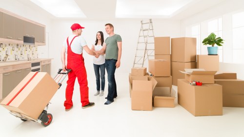 Home removal service for a high-rise apartment near Canary Wharf